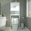 Over the Toilet Bathroom Storage Cabinet in White Wood Finish