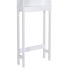 Over the Toilet Bathroom Storage Cabinet in White Wood Finish