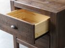 Farmhouse Style Solid Pine Wood Nightstand in Walnut