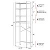 Industrial Over the Toilet Shelving Unit in Metal White Wood