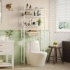 Modern Over the Toilet Shelving Unit in Metal White Wood
