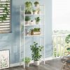 Modern Over the Toilet Shelving Unit in Metal White Wood