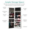 White Freestanding Mirror / Jewelry Organizer Armoire