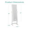 White Freestanding Mirror / Jewelry Organizer Armoire