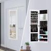 Wall or Door Mounted Jewelry Organizer Full Length Mirror in White
