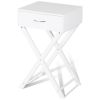 X-Shape Nightstand End Table in White