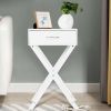 X-Shape Nightstand End Table in White