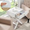 X-Shape Nightstand End/Side Table in White