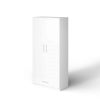 Modern Armoire with Storage Drawer in White Wood Finish