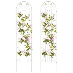 7-ft Galvanized Steel Garden Trellis in White Metal