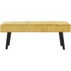 Modern Yellow Corduroy Upholstered Bench with Black Metal Legs