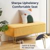 Yellow Sherpa Upholstered End of Bed Storage Bench