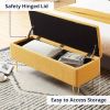 Yellow Sherpa Upholstered End of Bed Storage Bench