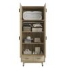 Modern 2-Door Armoire with Hanging Rail in Natural Wood Finish