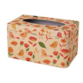 Tinplate Tissue Box Holder - Flower Birds
