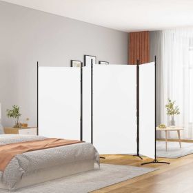 4-Panel Room Divider White 136.2"x70.9"
