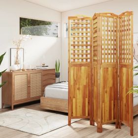 4-Panel Room Divider Solid Wood Acacia