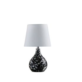 11.5" In Modern Black Seashell Swirl Pattern Mini Table Lamp
