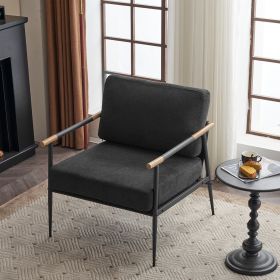 Luxury Leisure Lounge Arm Chair with Metal Frame, Upholstered