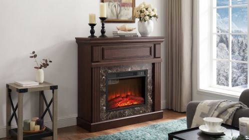 Electric Fireplace with Mantel,23" Fireplace Insert, Cherry