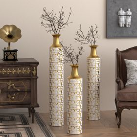 Large Vintage Gold Floor Vases