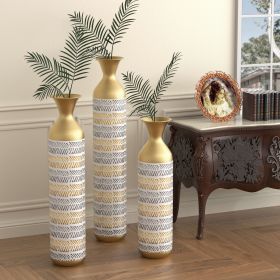 Handmade Oversized Gold Floor Vase set