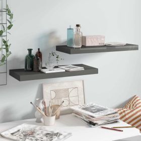 Floating Wall Shelves High Gloss Gray 23.6"x9.3"x1.5"
