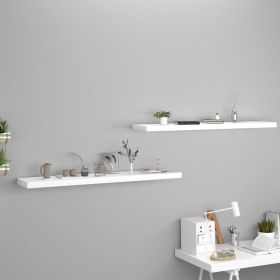 Floating Wall Shelves 2 pcs White 47.2"x9.3"x1.5"