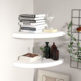 Floating Corner Shelves 2 pcs White 13.8"x13.8"x1.5"