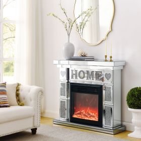 W 46" X D 12.6 X H 41 " Acrylic diamond mirror fireplace cabinet