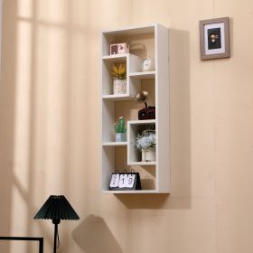 Wood Open Bookshelf with 5 Cubes, with 2 keyhole hangers