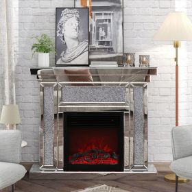 Acrylic diamond mirror mantelpiece electric fireplace