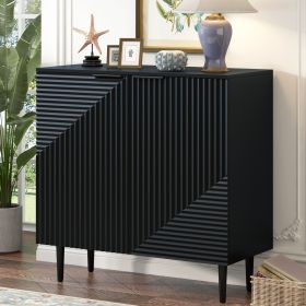 Modern Minimalist Side Cabinet with Adjustable Shelves