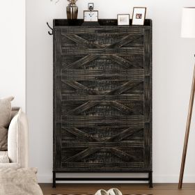 Home Entryway Large Capacity Shoe Cabinet in Grey (Color: as Pic)
