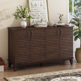 Large Sideboard with Adjustable Shelves and Metal Handles (Color: Espresso, Material: MDF)